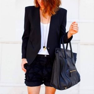 Helmut Lang Gala Knit Cropped Blazer, size 4